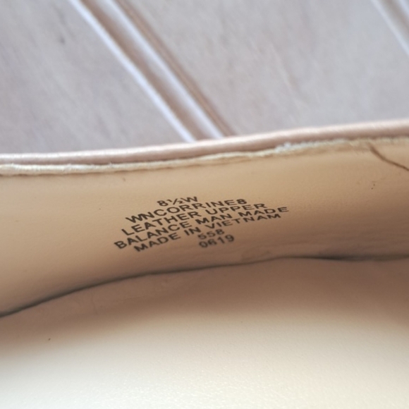 Nine West Corrine Smooth Soft Leather Gold Heel Edging Slip-in Chic Ballet Flats - Picture 5 of 9